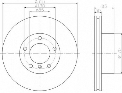 HELLA PAGID 8dd355108581 -  Тормозной диск